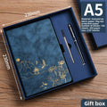 A5 Imitation Leather Notebook Gift Set with Gold Stamping