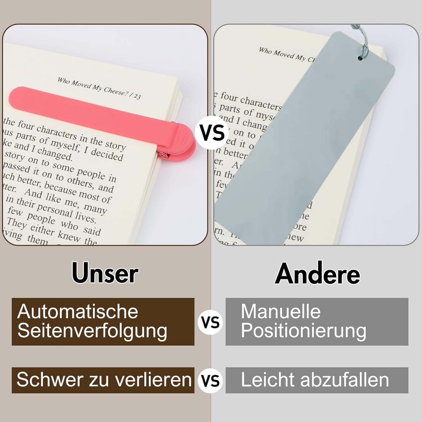 Automatic Page-Following Silicone Bookmarks